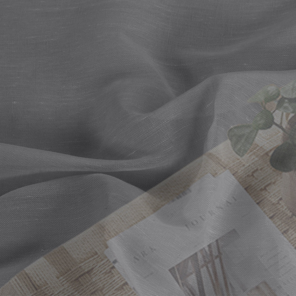 Grommet Semi Sheer Linen Draperies W52“ x L108" Set of 2 Panels