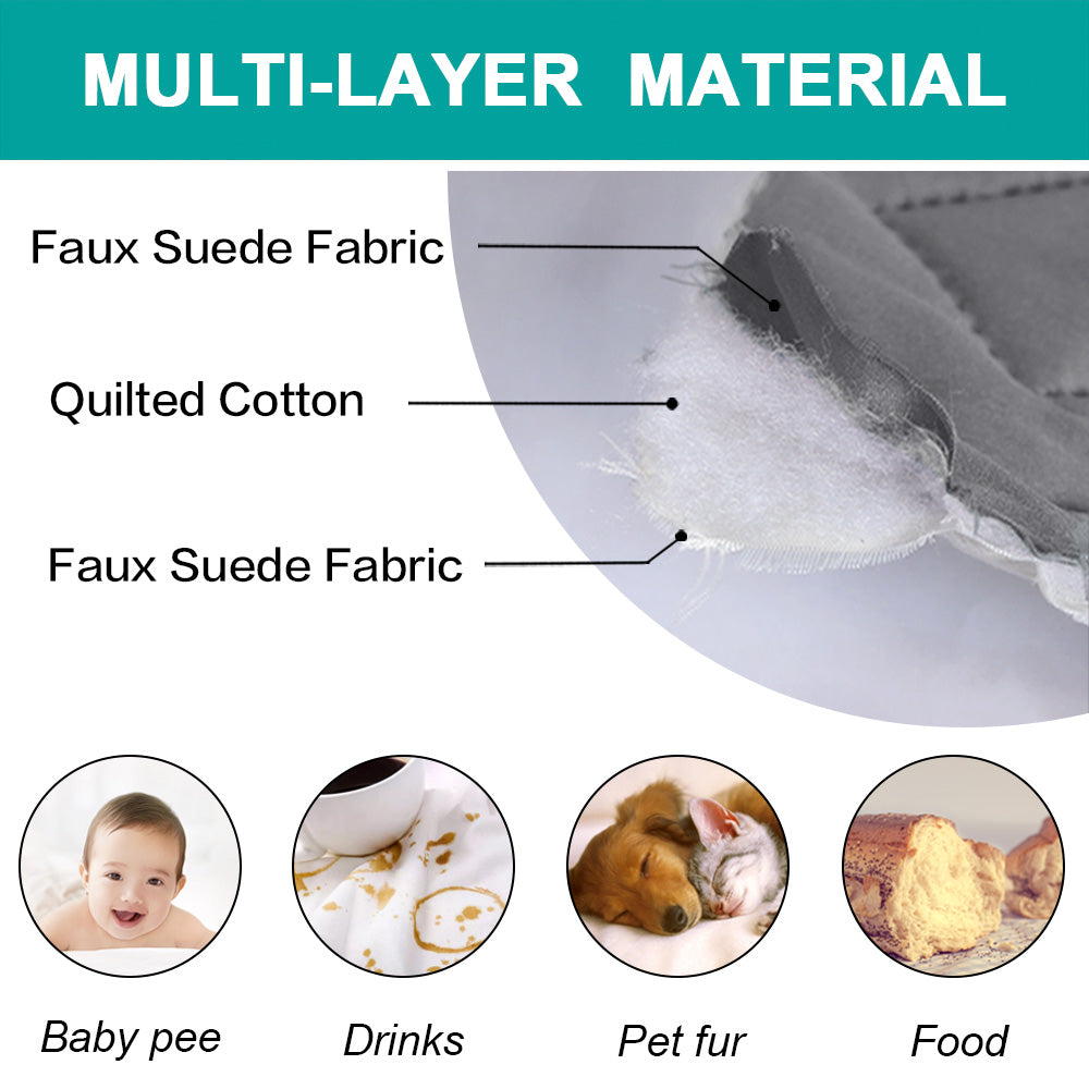 New Diamond 1-Piece Reversible Quilted Sofa Pet Cover Protector, 75"H x 110"W