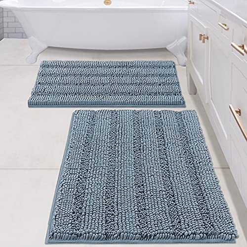 PrimeBeau Bathroom Rugs Bath Rug Set 26 Piece Bathroom Contour Rug Toilet Mat Sets Non Slip Contour Bath Rug Ultra Thick Water Absorbent Striped Bath Mats Washable