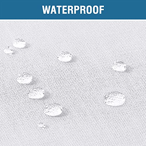 White Outdoor Curtain for Patio Waterproof Linen Look Heavy Duty Indoor/Outdoor Solid Rustproof Grommet Curtain Thermal Insulated Sunlight Block Drape for Gazebo/Porch, 52”W X 108”L,1 Panel