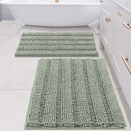 PrimeBeau Bathroom Rugs Bath Rug Set 31 Piece Bathroom Contour Rug Toilet Mat Sets Non Slip Contour Bath Rug Ultra Thick Water Absorbent Striped Bath Mats Washable