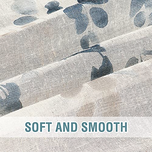 PrimeBeau Linen Sheer Curtains Classical Floral Pattern, Set of 2 Panels