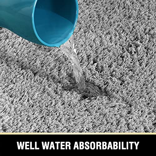 Bathroom Rug Tufted Bath Rug Bath Mat Non Slip Runner Rug 47" x 17" Extra Soft Thick Absorbent Shaggy Kitchen Rug Indoor Mat Washable Microfiber Bath Mat for Bathroom Living Room Fast Dry - Dove Gray