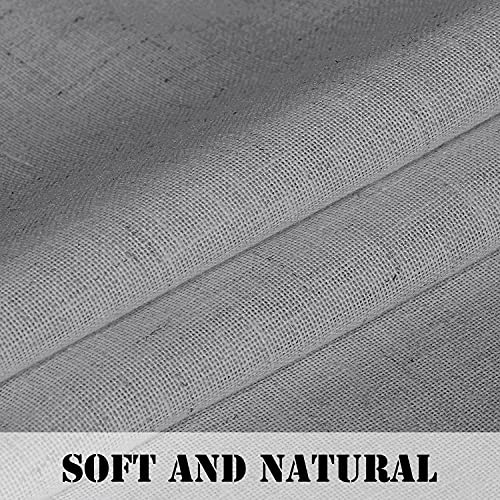 H.VERSAILTEX Tie Up Linen Curtains 63 Inch Length Nature Linen Textured Privacy Curtain Multi Hanging Ways Shade Balloon Window Shade Rod Pocket Casual Curtain - 42x63 - 2 Panels, Dove