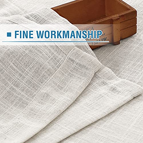 H.VERSAILTEX Linen Curtains Natural Linen Blended for Living Room Burlap Linen Textured Light Filtering Nickel Grommet Curtains Bedroom Curtains 2Panel Sets Privacy Added, 52inx108in, Off White