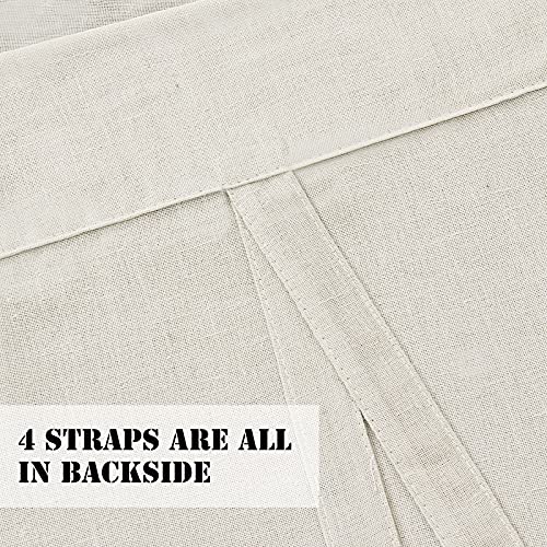 H.VERSAILTEX Tie Up Linen Curtains 63 Inch Length Nature Linen Textured Privacy Curtain Multi Hanging Ways Shade Balloon Window Shade Rod Pocket Casual Curtain - 42x63 - Ivory