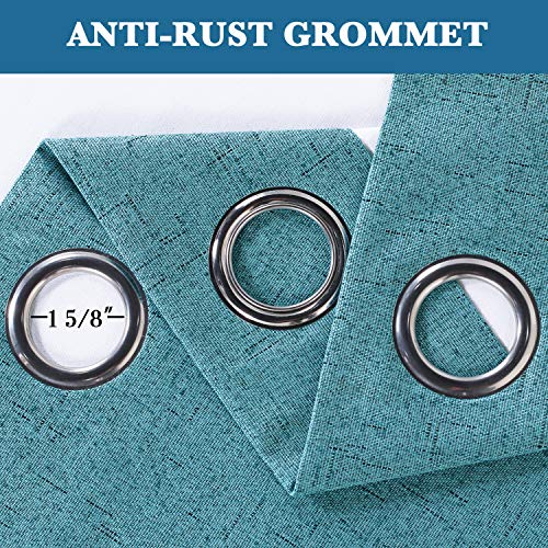 H.Versailtex 1 Panel Durable Thick Textured Linen Look Blackout Patio Door Grommet Curtain