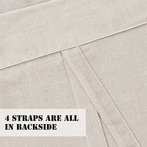 H.VERSAILTEX Tie Up Linen Curtains 63 Inch Length Nature Linen Textured Privacy Curtain Multi Hanging Ways Shade Balloon Window Shade Rod Pocket Casual Curtain - 42x63 - Natural