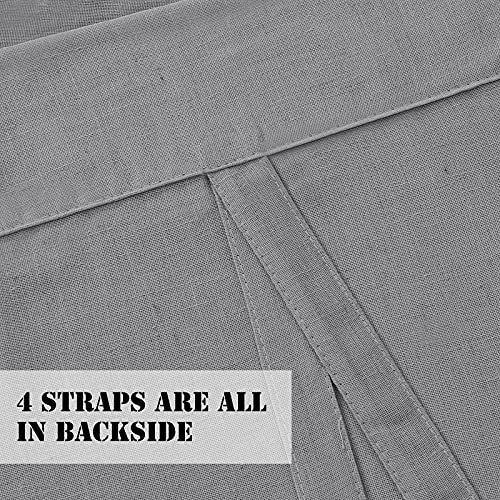 H.VERSAILTEX Tie Up Linen Curtains 63 Inch Length Nature Linen Textured Privacy Curtain Multi Hanging Ways Shade Balloon Window Shade Rod Pocket Casual Curtain - 42x63 - 2 Panels, Dove