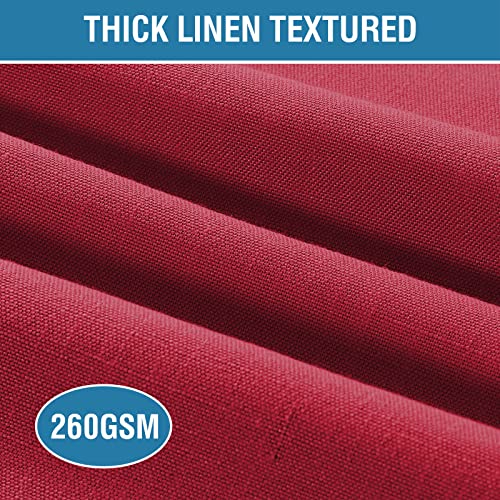 H.VERSAILTEX Linen Placemats Set of 8 Premium Solid Table Placemats for Dining Table Spill-Proof Waterproof Table Mats Heat-Resistant Kitchen Table Mats Washable, 12x18 inches, Cardinal Red