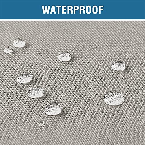 Outdoor Blackout Curtain for Patio Waterproof Linen Look Heavy Duty Indoor/Outdoor Solid Rustproof Grommet Curtain Thermal Insulated Sunlight Block Drape for Gazebo/Porch, 52”W X 108”L, Taupe, 1 Panel