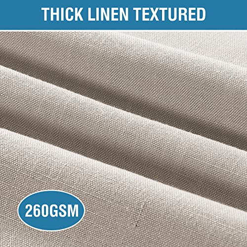 H.VERSAILTEX Linen Placemats Set of 4 Premium Solid Table Placemats for Dining Table Spill-Proof Waterproof Table Mats Heat-Resistant Kitchen Table Mats Washable, 12x18 inches, Taupe