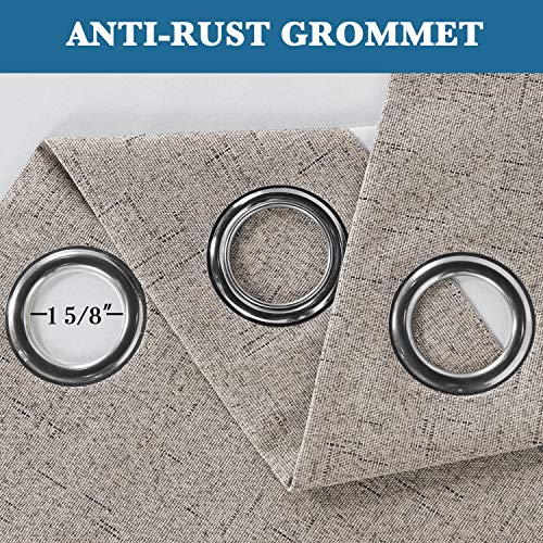 H.Versailtex 1 Panel Durable Thick Textured Linen Look Blackout Patio Door Grommet Curtain