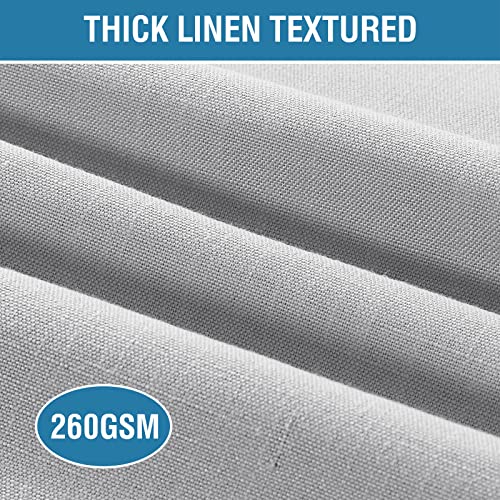 H.VERSAILTEX Linen Placemats Set of 4 Premium Solid Table Placemats for Dining Table Spill-Proof Waterproof Table Mats Heat-Resistant Kitchen Table Mats Washable, 12x18 inches, Grey