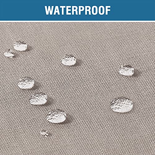 Outdoor Blackout Curtain for Patio Waterproof Linen Look Heavy Duty Indoor/Outdoor Solid Rustproof Grommet Curtain Thermal Insulated Sunlight Block Drape for Gazebo/Porch, 52”W X 84”L, Stone, 1 Panel