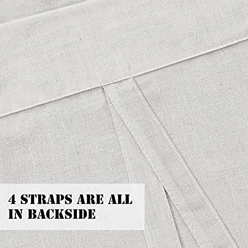 H.VERSAILTEX Tie Up Linen Curtains 63 Inch Length Nature Linen Textured Privacy Curtain Multi Hanging Ways Shade Balloon Window Shade Rod Pocket Casual Curtain - 42x63 - 2 Panels, Off White