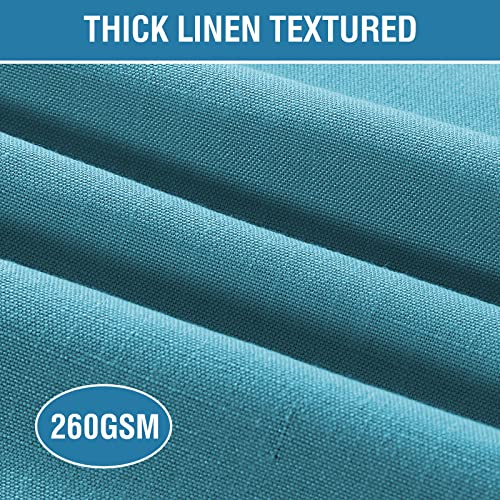 H.VERSAILTEX Linen Placemats Set of 6 Premium Solid Table Placemats for Dining Table Spill-Proof Waterproof Table Mats Heat-Resistant Kitchen Table Mats Washable, 12x18 inches, Teal