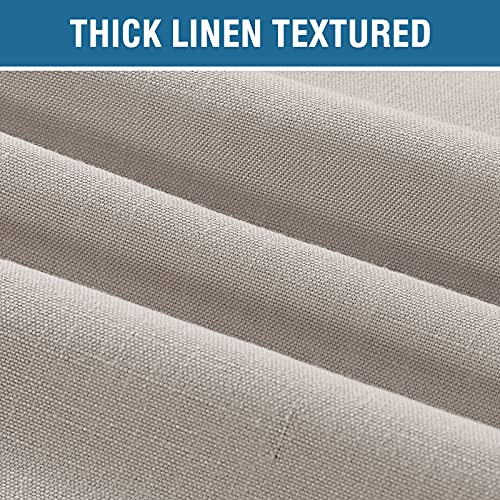 Outdoor Blackout Curtain for Patio Waterproof Linen Look Heavy Duty Indoor/Outdoor Solid Rustproof Grommet Curtain Thermal Insulated Sunlight Block Drape for Gazebo/Porch, 52”W X 95”L, Stone, 1 Panel