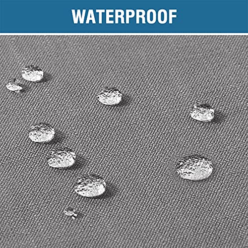 Outdoor Blackout Curtain for Patio Waterproof Linen Look Heavy Duty Indoor/Outdoor Solid Rustproof Grommet Curtain Thermal Insulated Sunlight Block Drape for Gazebo/Porch, 52”W X 84”L, Grey, 1 Panel