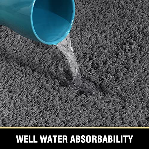 Bathroom Rug Tufted Bath Rug Bath Mat Non Slip Area Rug 20" x 32" Extra Soft Thick Absorbent Shaggy Kitchen Rug Indoor Mat Washable Microfiber Bath Mat for Bathroom Living Room Fast Dry - Grey