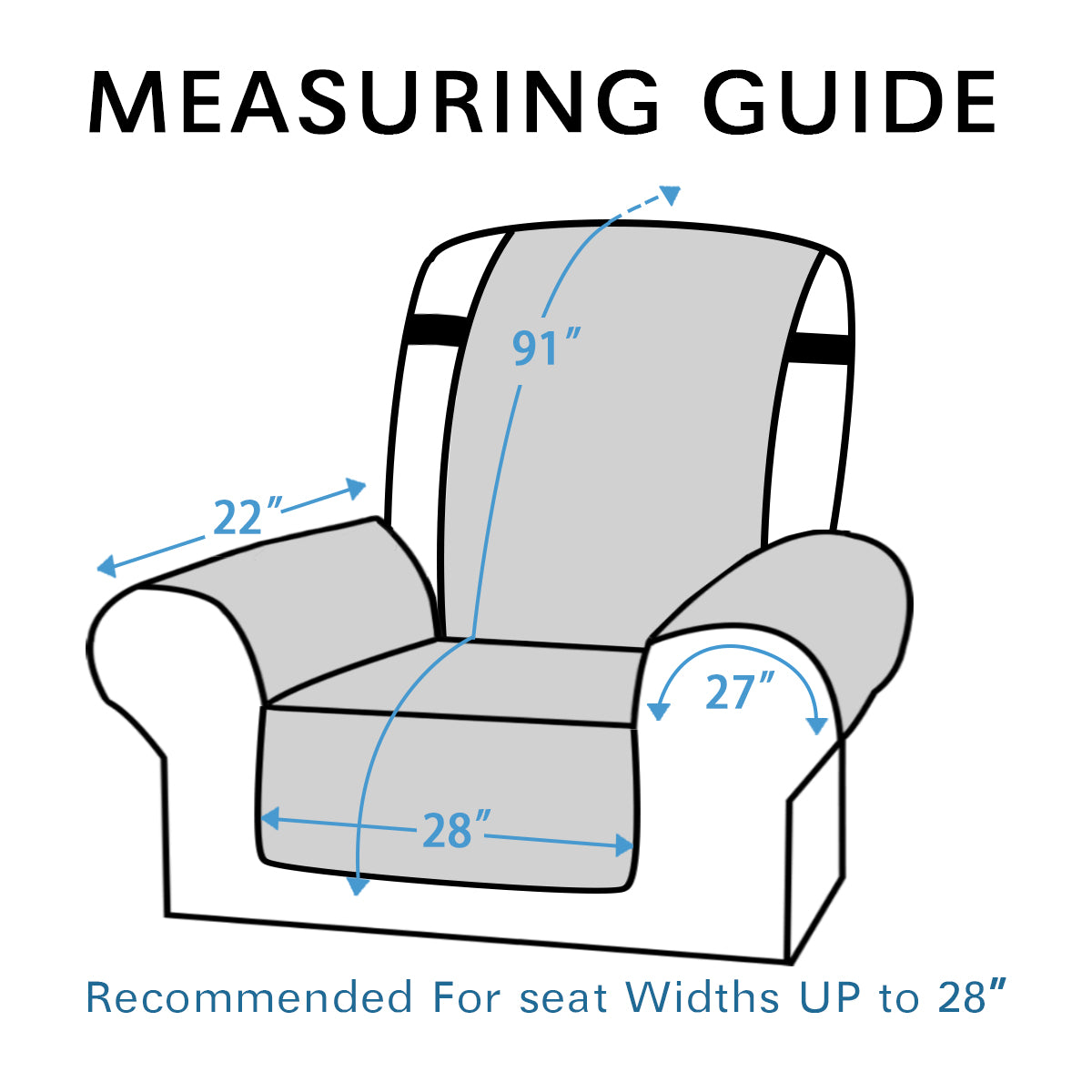 1-Piece Water Resistant Extra Large Recliner Slipcover