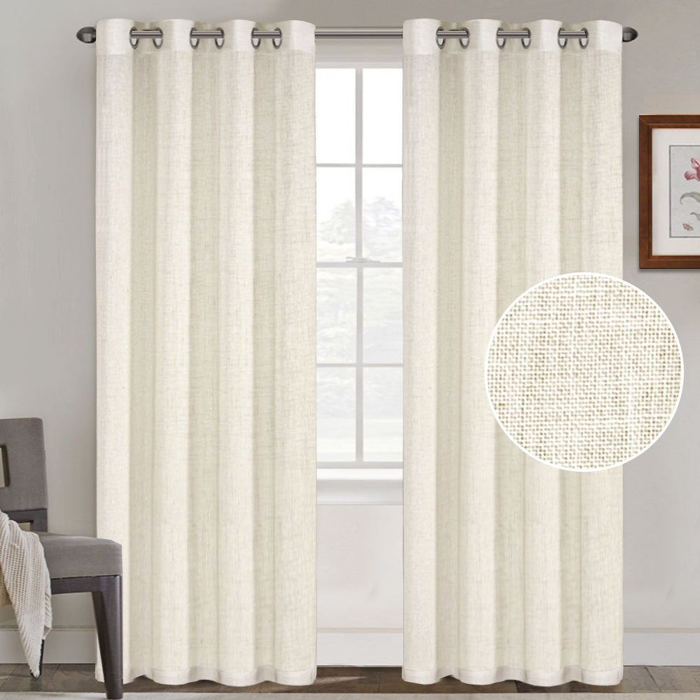 Grommet Natural Linen Mixed Sheers Sold by 2 (52'' x 84'')