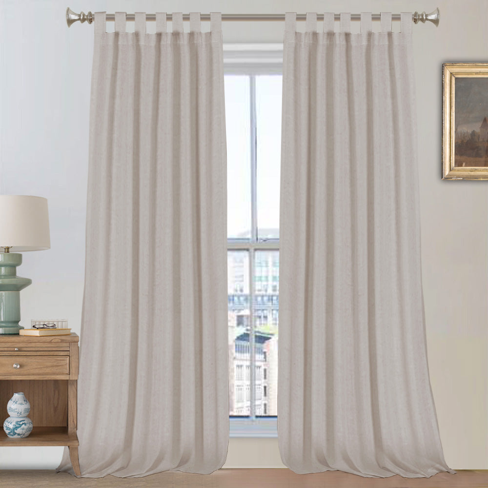 Tab Top Natural Linen Mixed Sheers Sold by 2 (52'' x 108'')