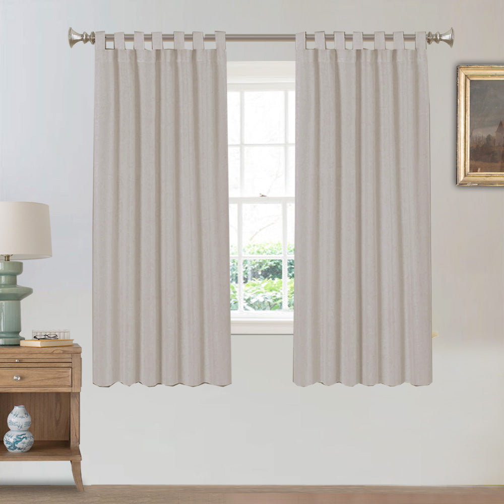 Tab Top Natural Linen Mixed Sheers Sold by 2 (52'' x 63'')