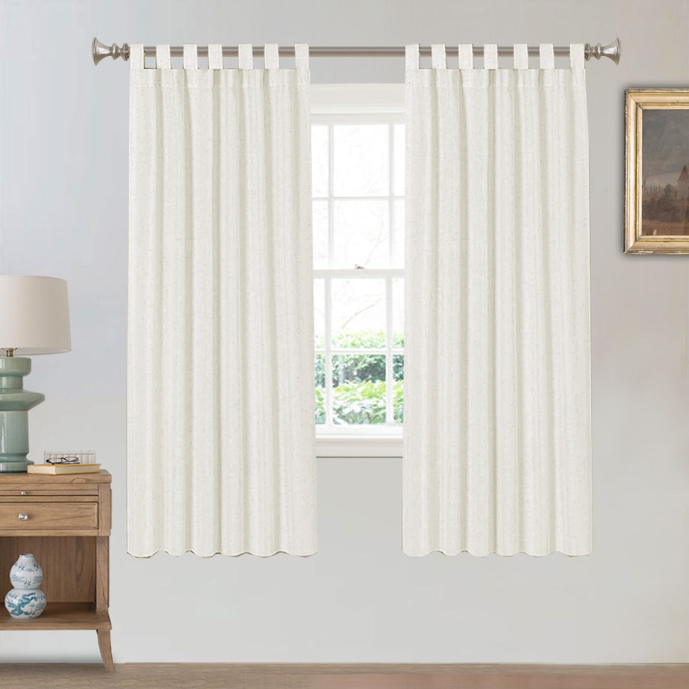 Tab Top Natural Linen Mixed Sheers Sold by 2 (52'' x 84'')