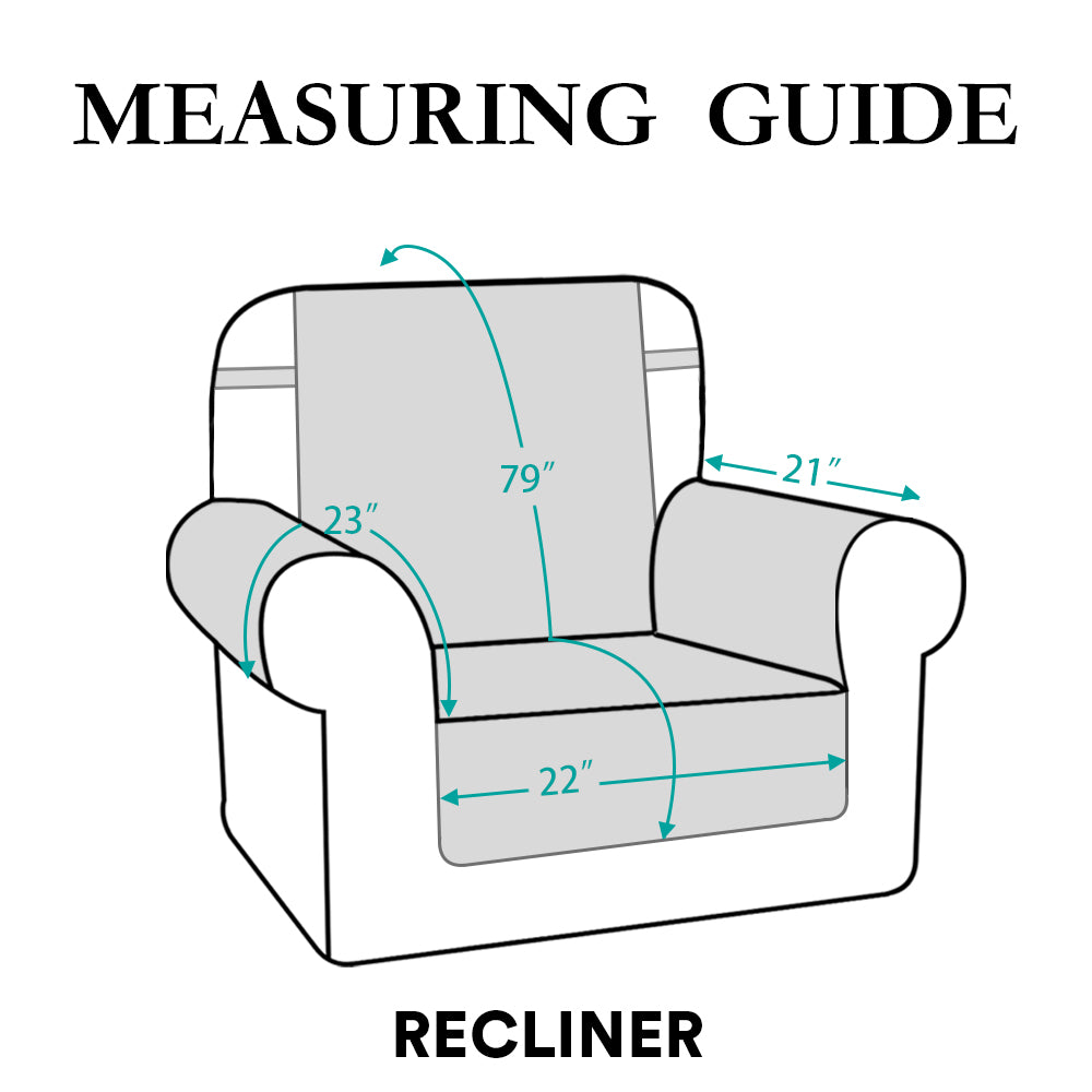 New Diamond 1-Piece Reversible Quilted Recliner Cover Protector, 77''H x 68''W