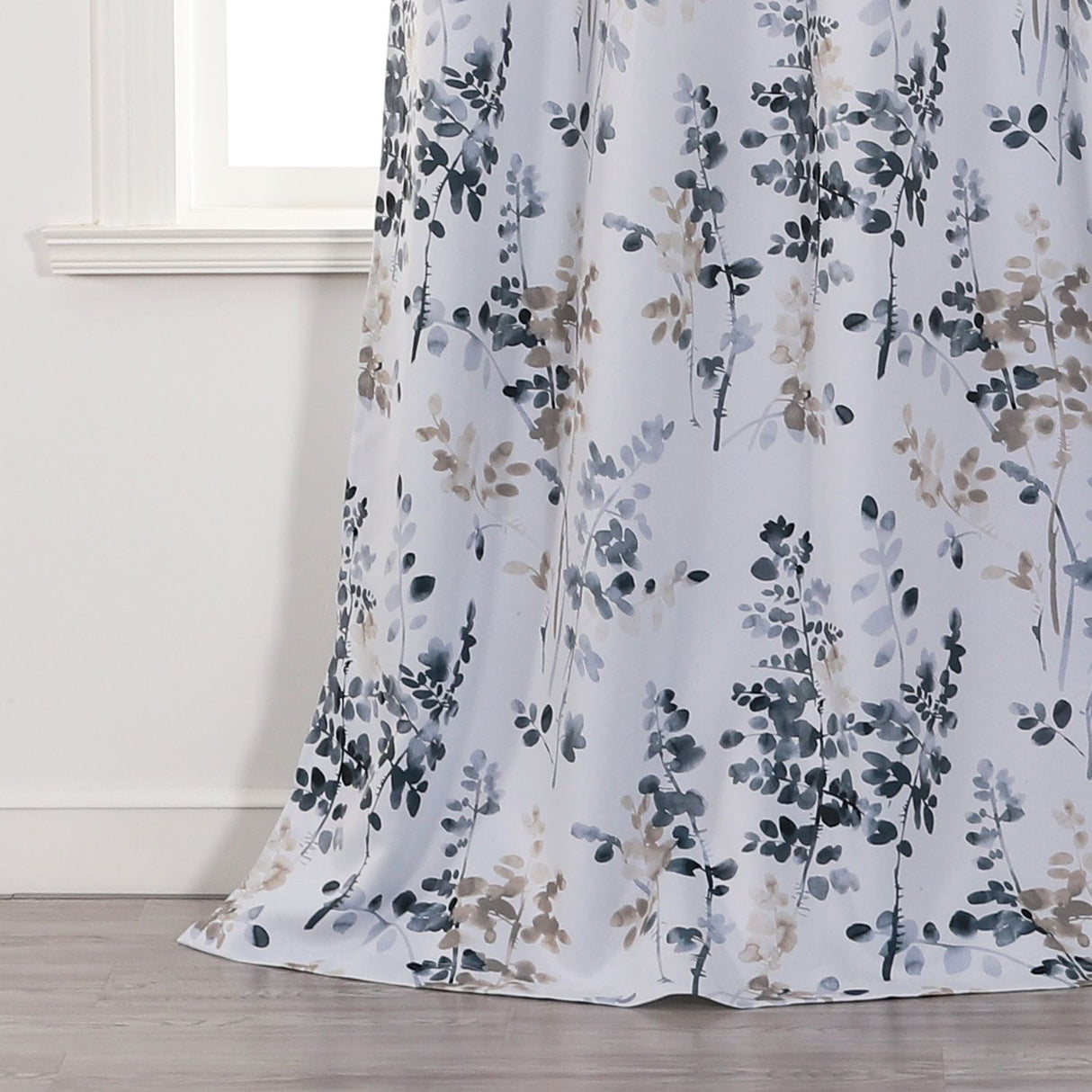 Blackout Room Darkening Thermal Insulated Curtain Grommet Panels, Vintage Classical Floral Printing, 52" W x 63" L