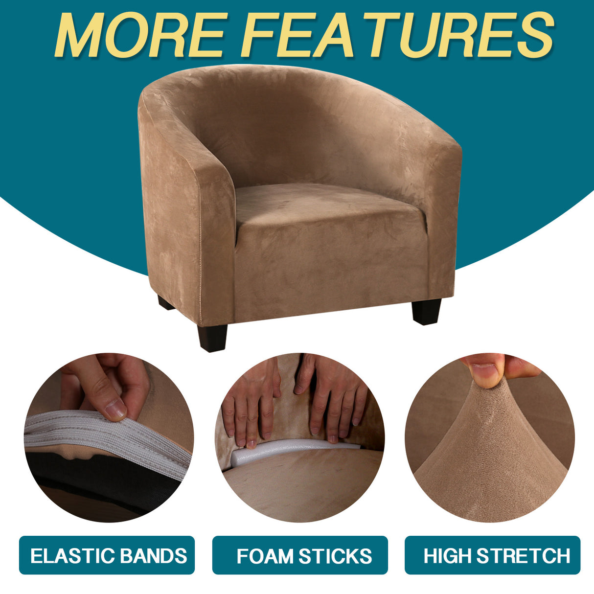 Velvet Club Tub Chair Slipcovers 2 Pack