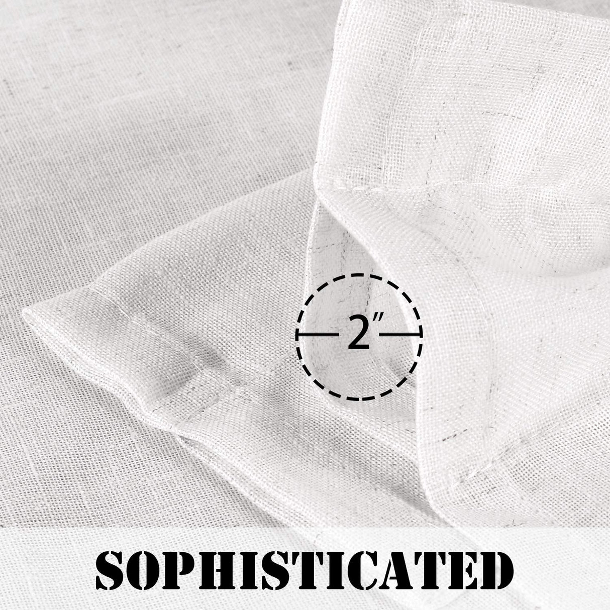 PrimeBeau Rod Pocket Natural Linen Textured Sheer Curtains, set of 2 Panels