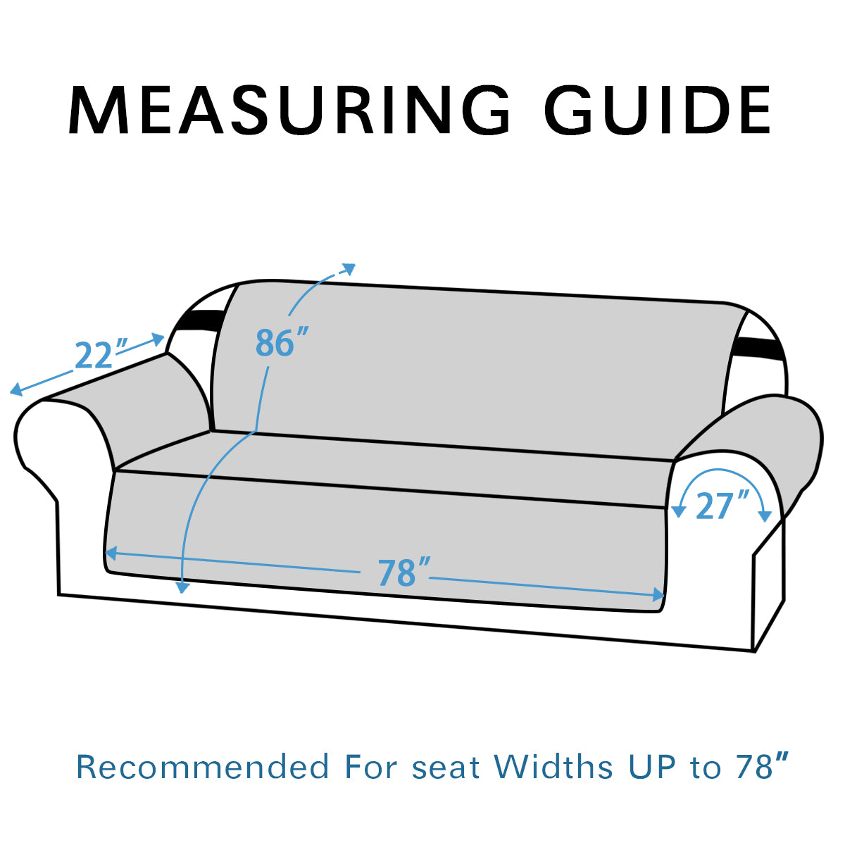 1-Piece Water Resistant Extra Large Sofa 3-Seater Slipcover
