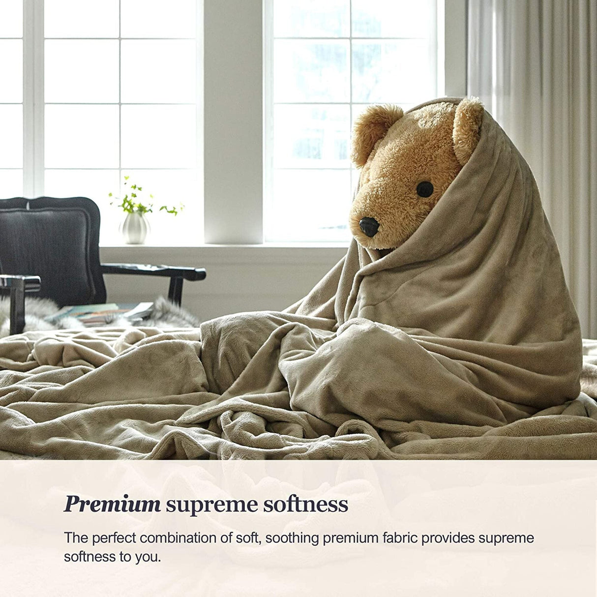 Primebeau premium all season microfiber fleece bed blanket heavy weight and double sided soft and cozy