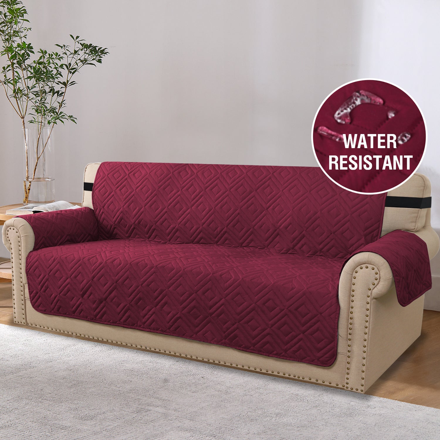 New Diamond 1-Piece Reversible Quilted Sofa Pet Cover Protector, 75"H x 110"W