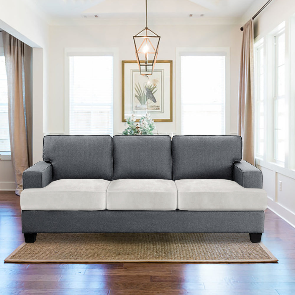 Stretch Velvet 3-Seater Slipcover for T-Cushion Sofa