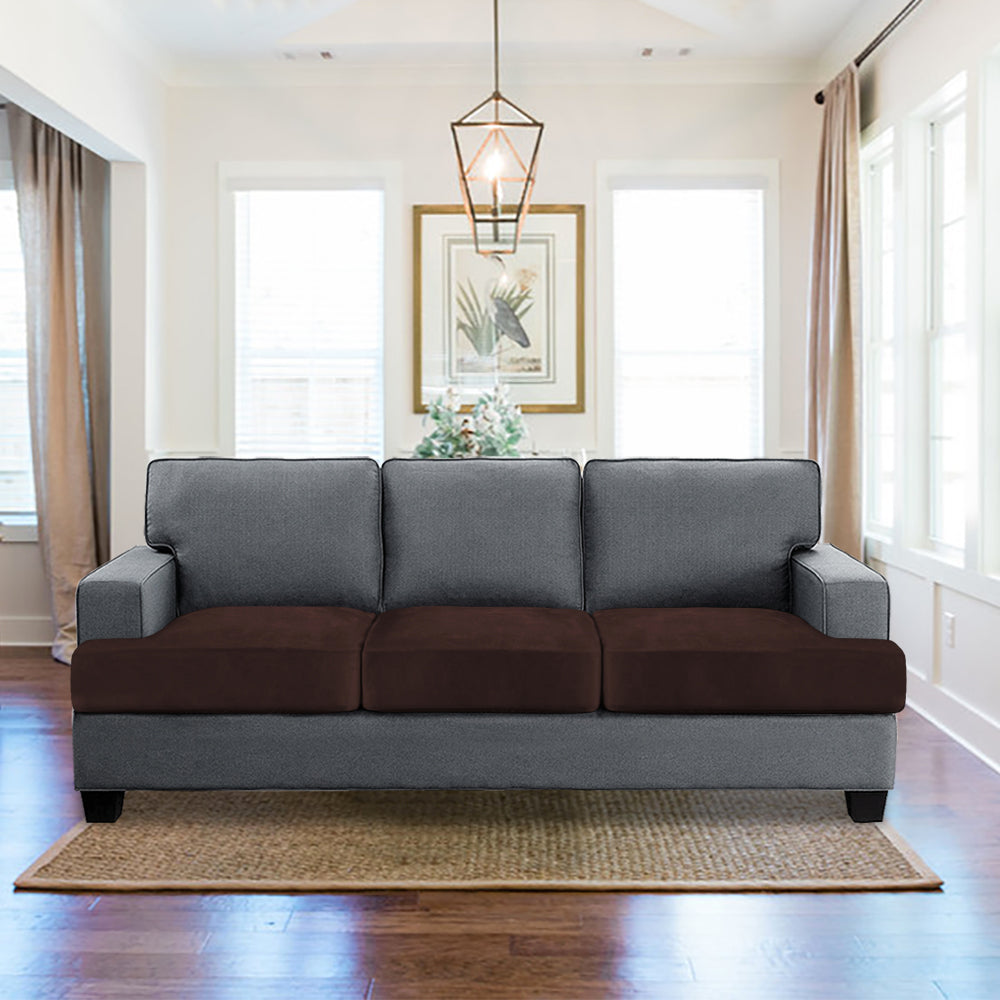 Stretch Velvet 3-Seater Slipcover for T-Cushion Sofa