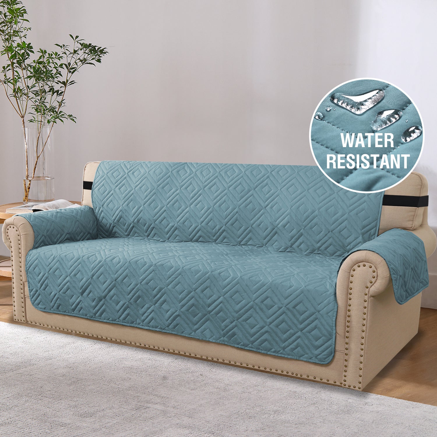 New Diamond 1-Piece Reversible Quilted Sofa Pet Cover Protector, 75"H x 110"W