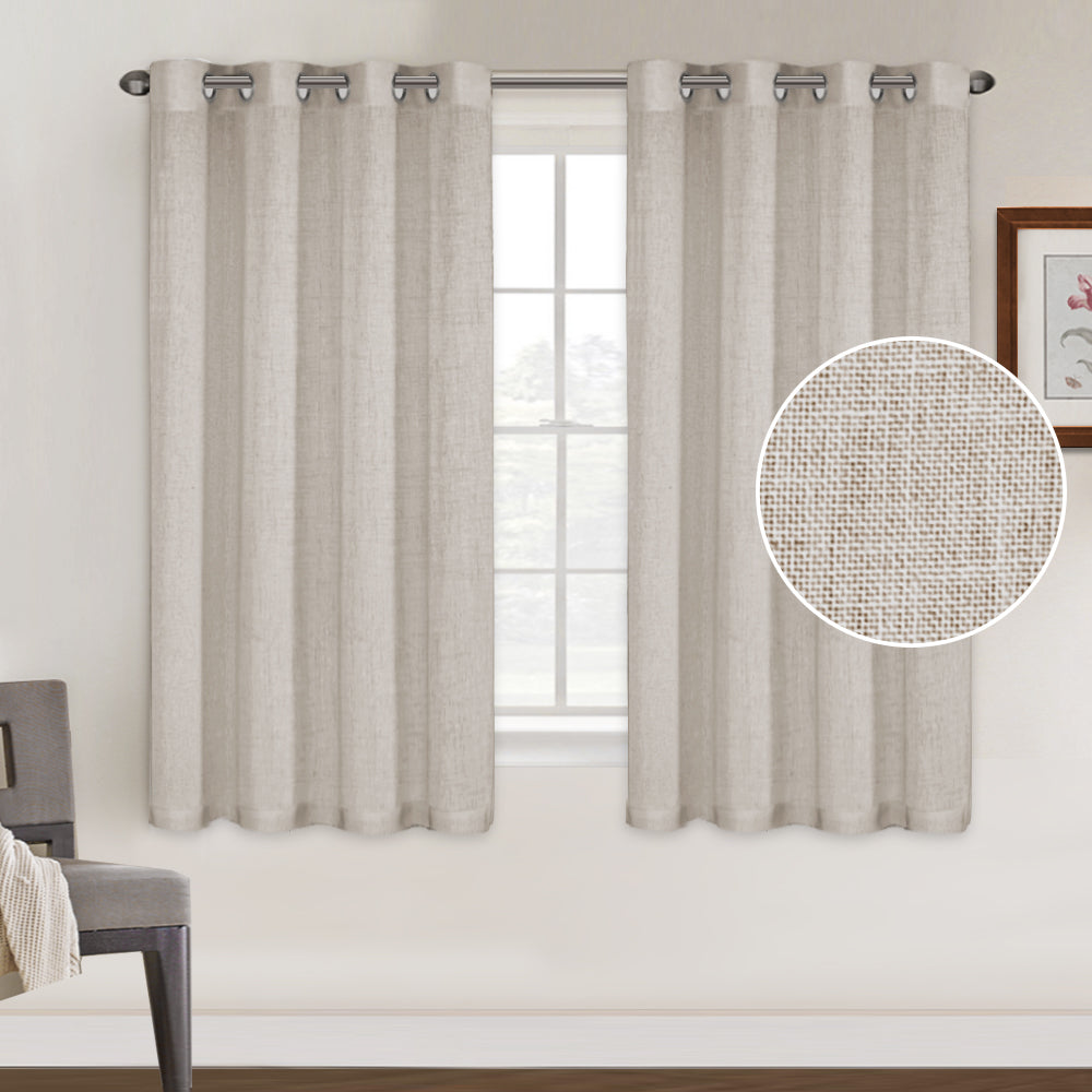 Grommet Natural Linen Mixed Sheers Sold by 2 (52'' x 63'')