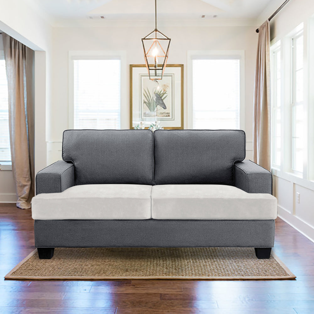 Stretch Velvet 2-Seater Slipcover for T-Cushion Loveseat Sofa