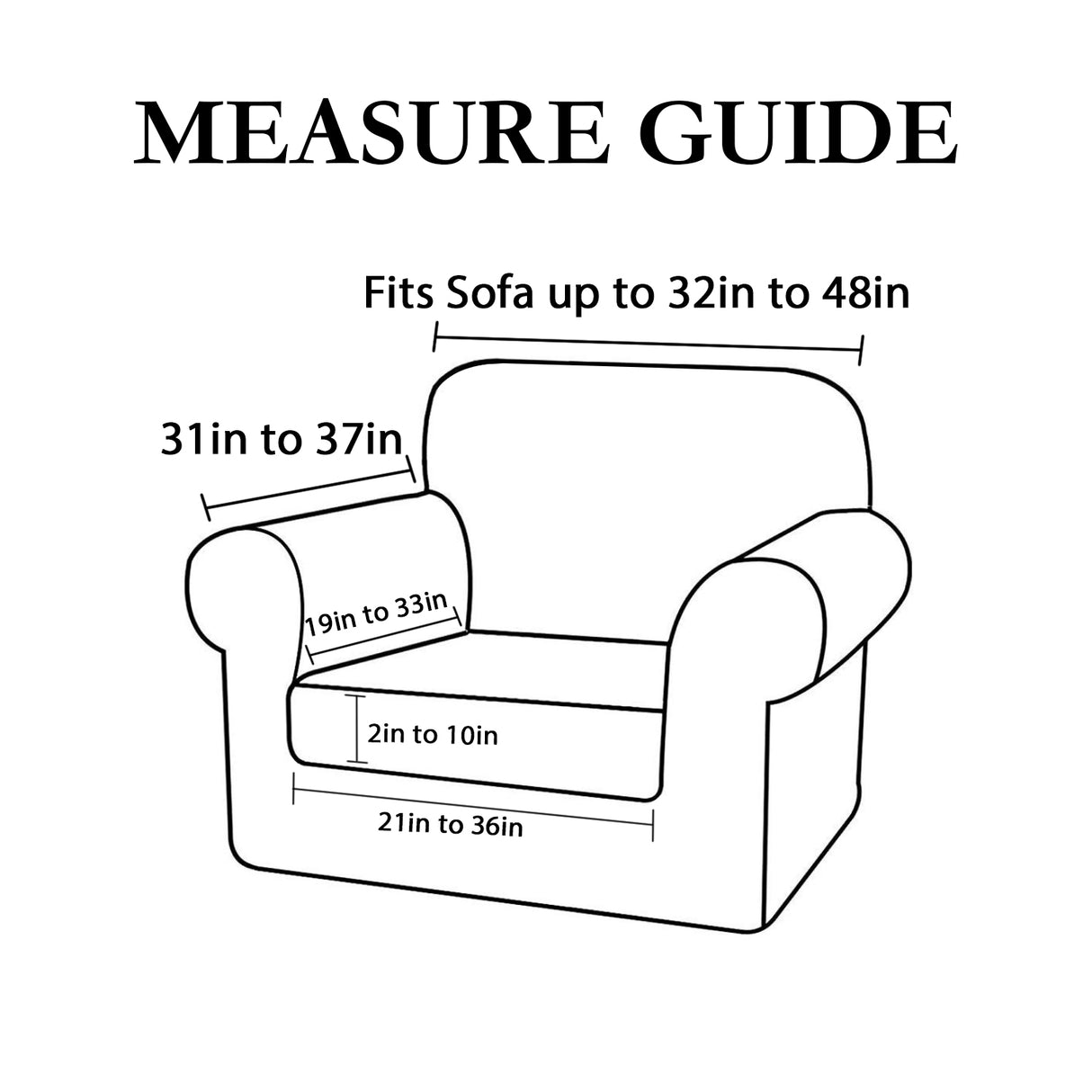 2-Piece Stretch Velvet Armchair One Seater Slipcover