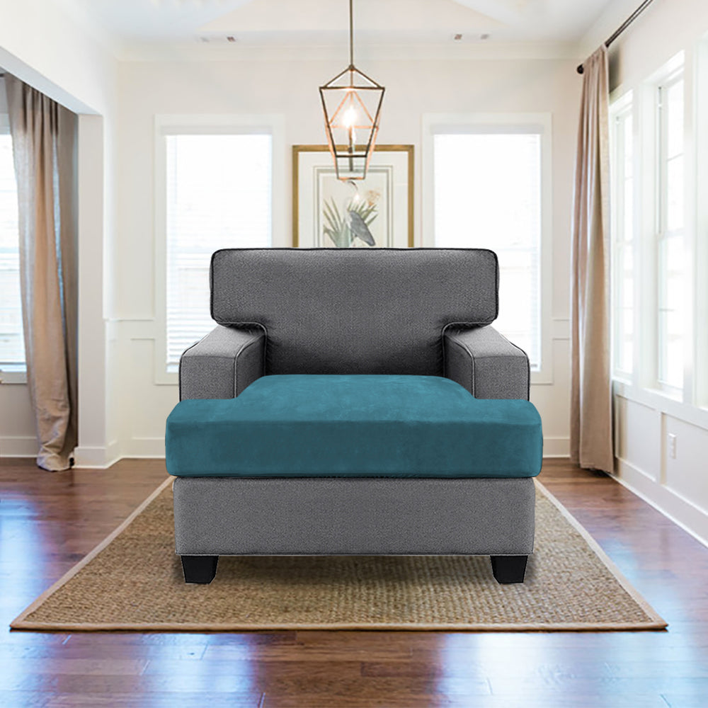 Stretch Velvet 1 Seater Slipcover for T-Cushion Armchair