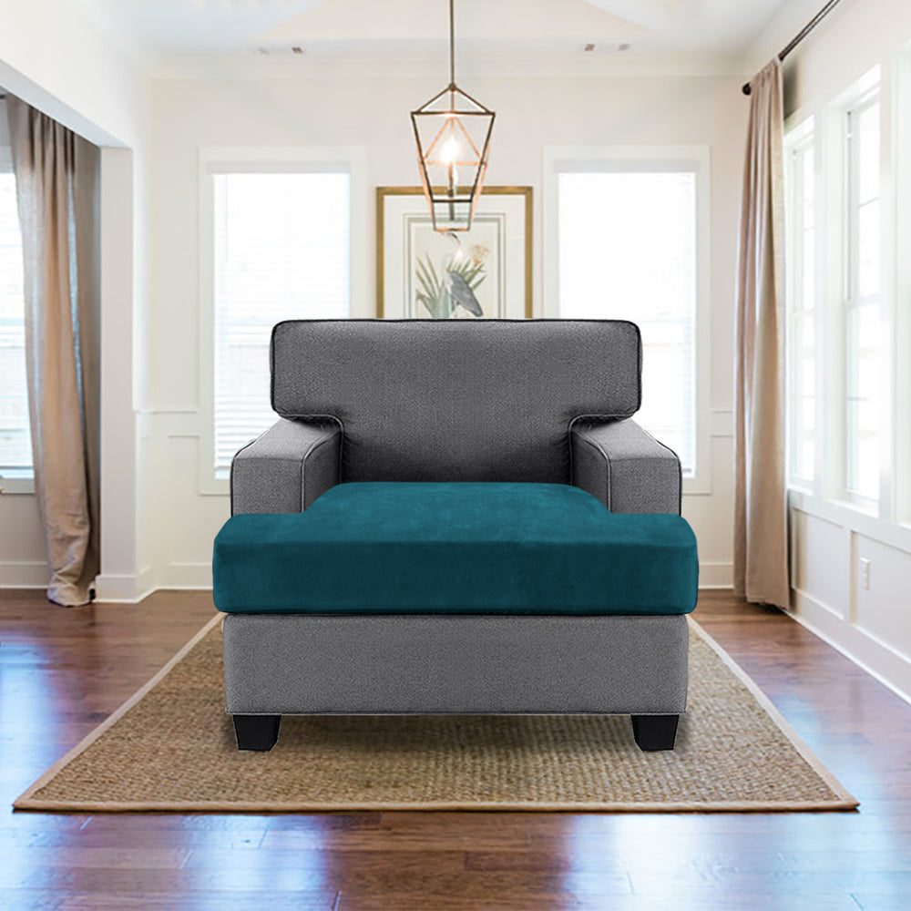Stretch Velvet 1 Seater Slipcover for T-Cushion Armchair