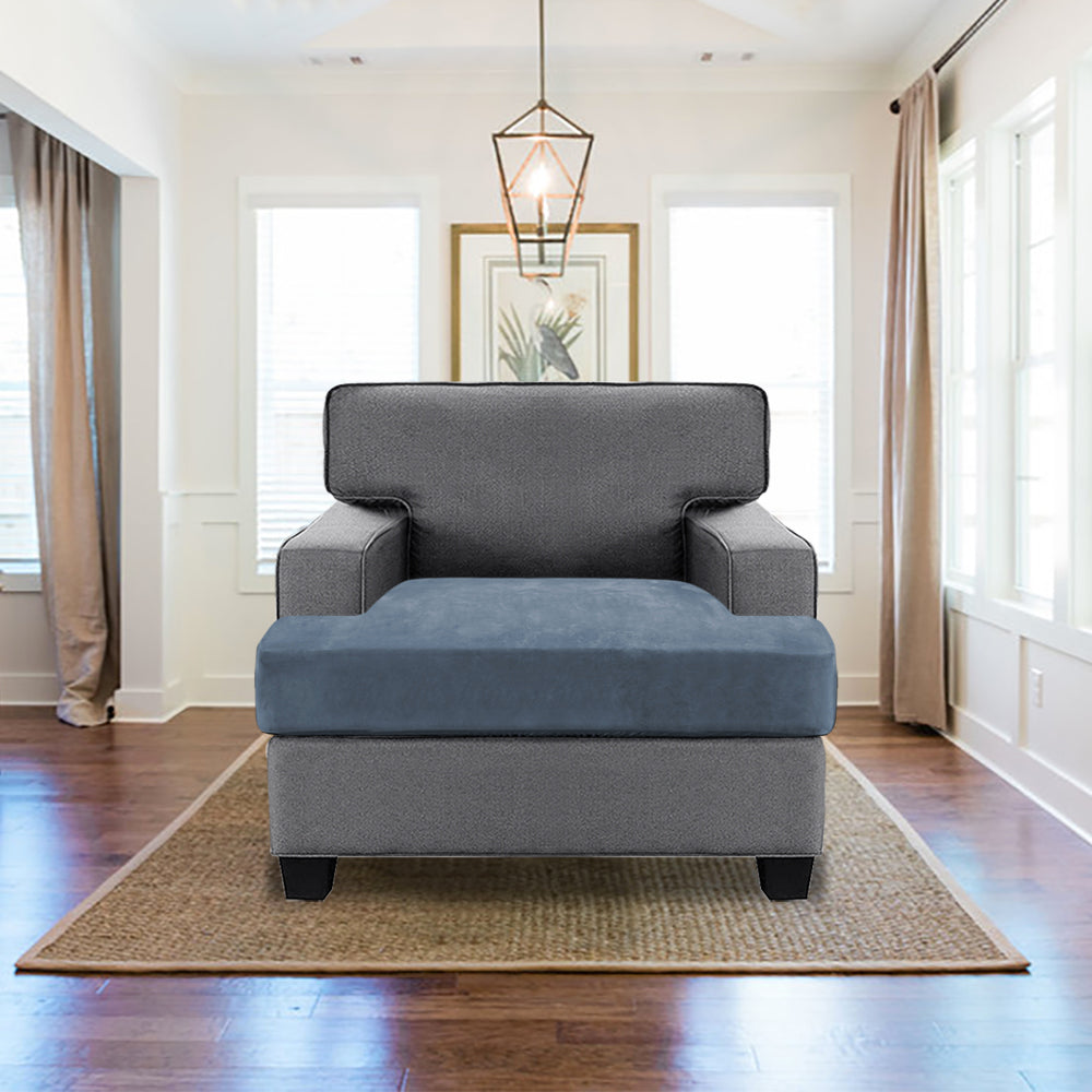 Stretch Velvet 1 Seater Slipcover for T-Cushion Armchair