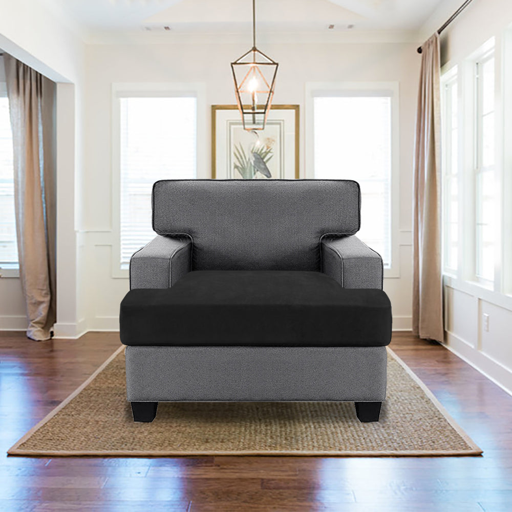 Stretch Velvet 1 Seater Slipcover for T-Cushion Armchair