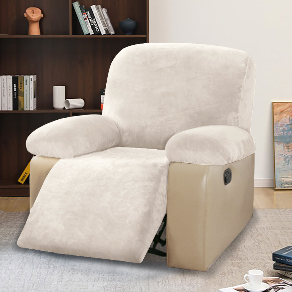 Simply Stretch Velvet Recliner Slipcovers with Armrest Covers 1 Seater