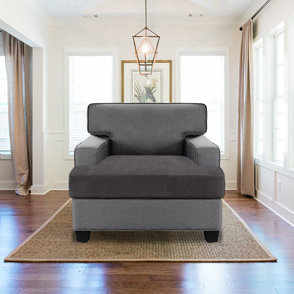 Stretch Velvet 1 Seater Slipcover for T-Cushion Armchair