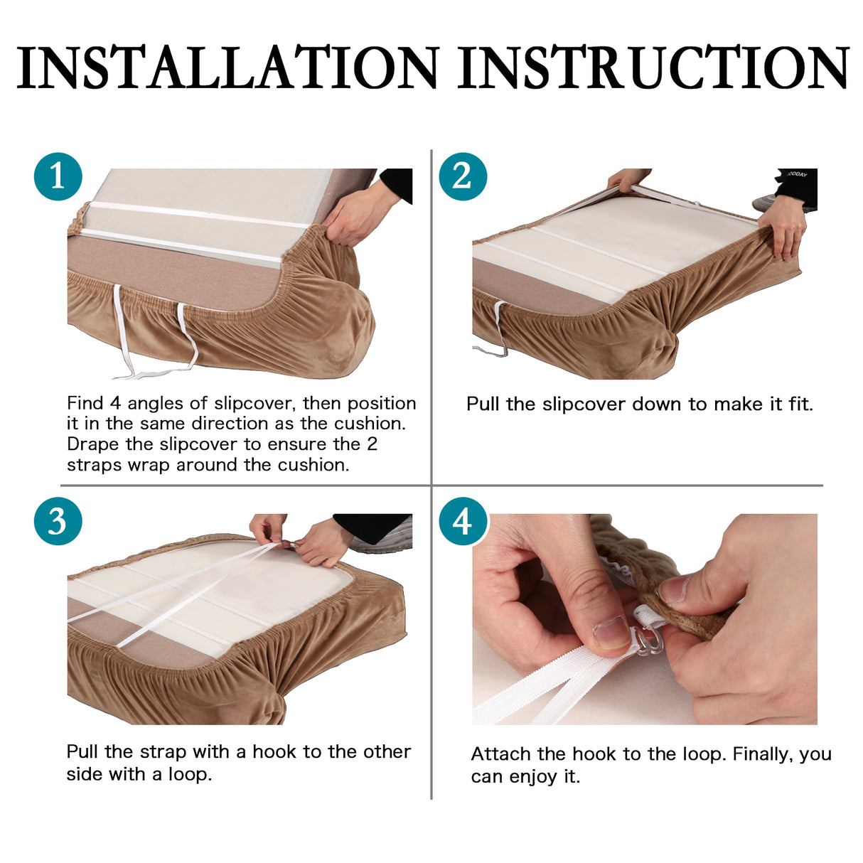 Stretch Velvet 1 Seater Slipcover for T-Cushion Armchair