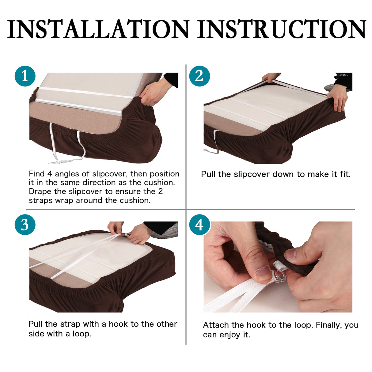 Stretch Velvet 3-Seater Slipcover for T-Cushion Sofa